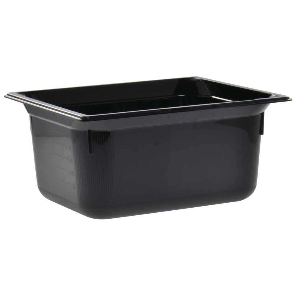 Vollrath Super Pan Low Temp Plastic Pan Black 1/2 Size 6"D
