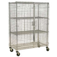 HUBERT Lockable Security Cage Chrome Wire 18"L x 18"W x 15"H 