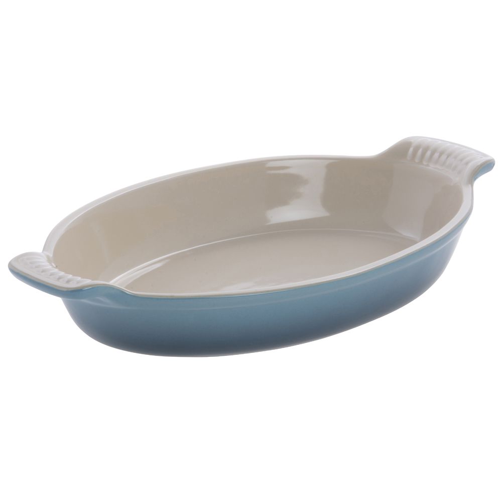 Le Creuset 1 7/10 qt Marine Blue Stoneware Au Gratin Dish 11 1/4"L x