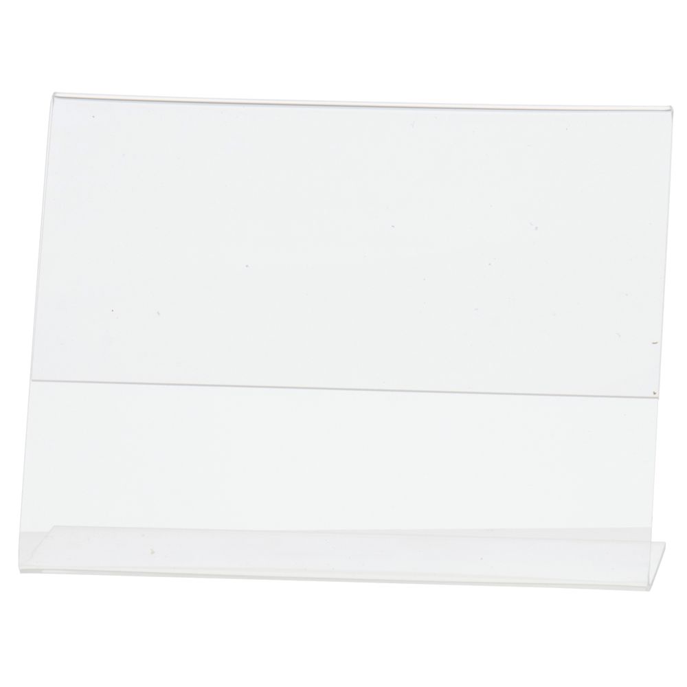 Horizontal Easel Style Slanted Sign Holder Clear 5 1/2"H x 7"L