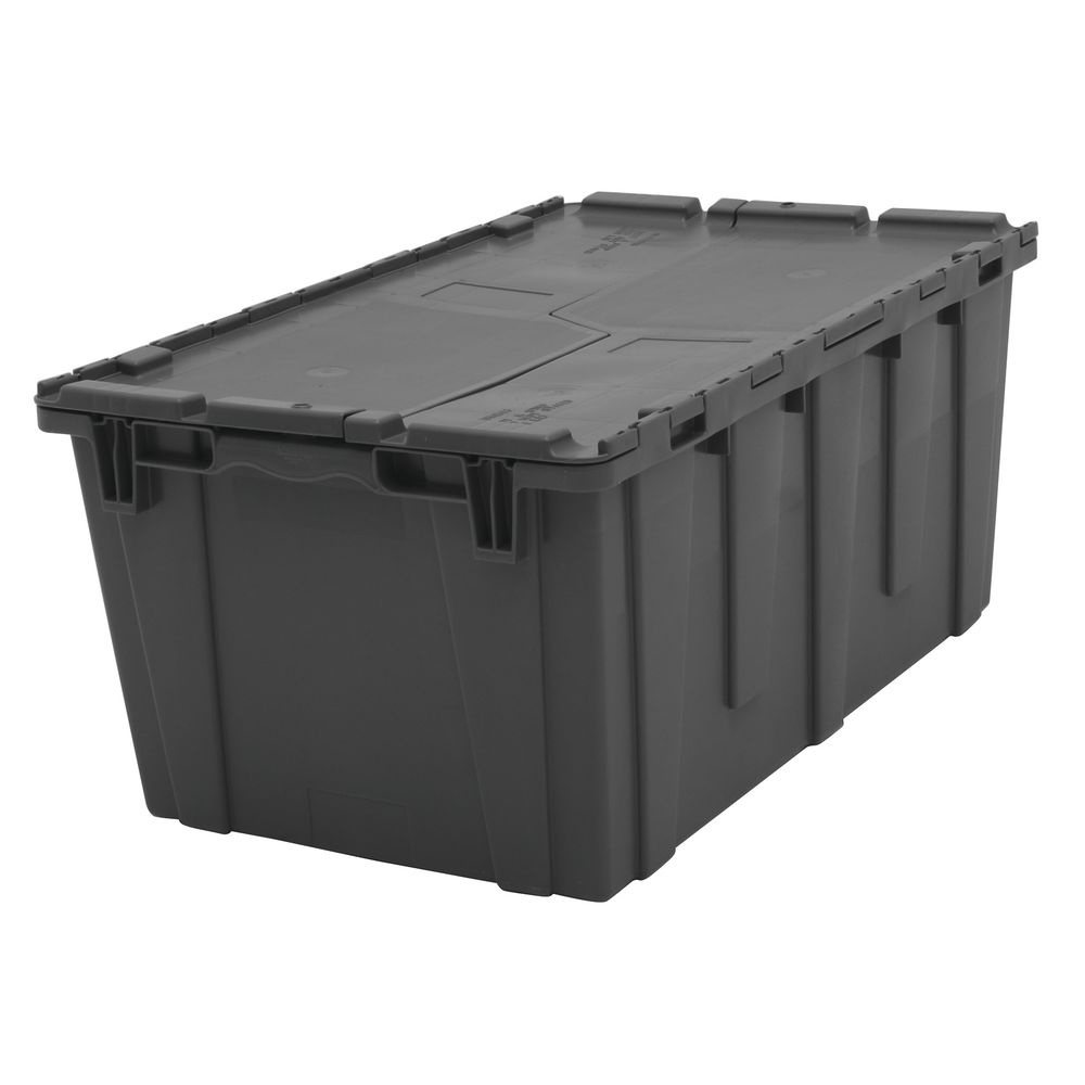 Orbis Grey Plastic FliPak® Stack-N-Nest Storage Tote With Lid - 27L x 17W  x 12 3/4D