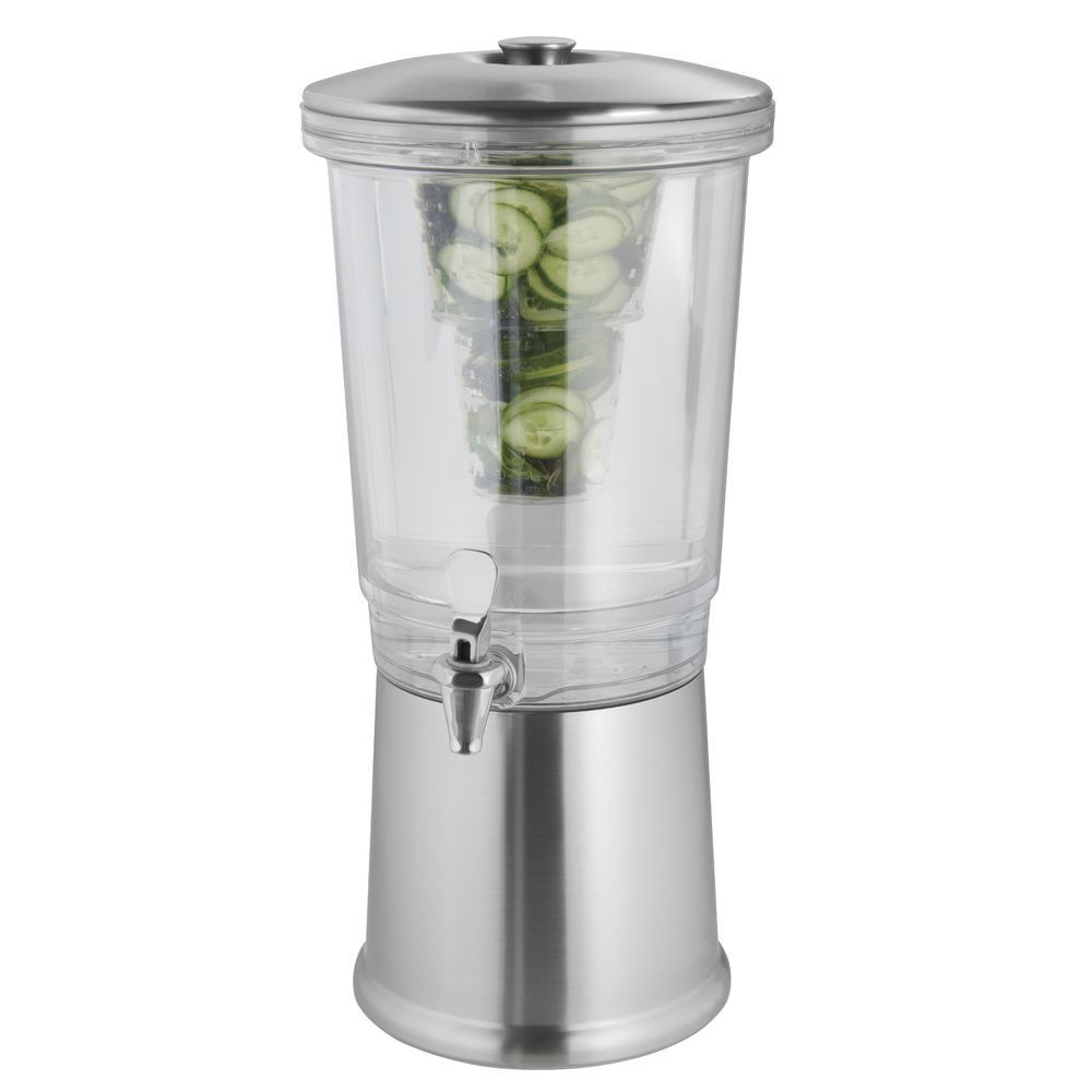 Cold Beverage Dispenser with Ice Core, Brushed Stainless Steel