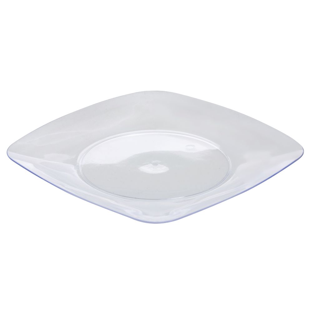 PLATE, 7.5" SQUARE, CLEAR, PLASTIC