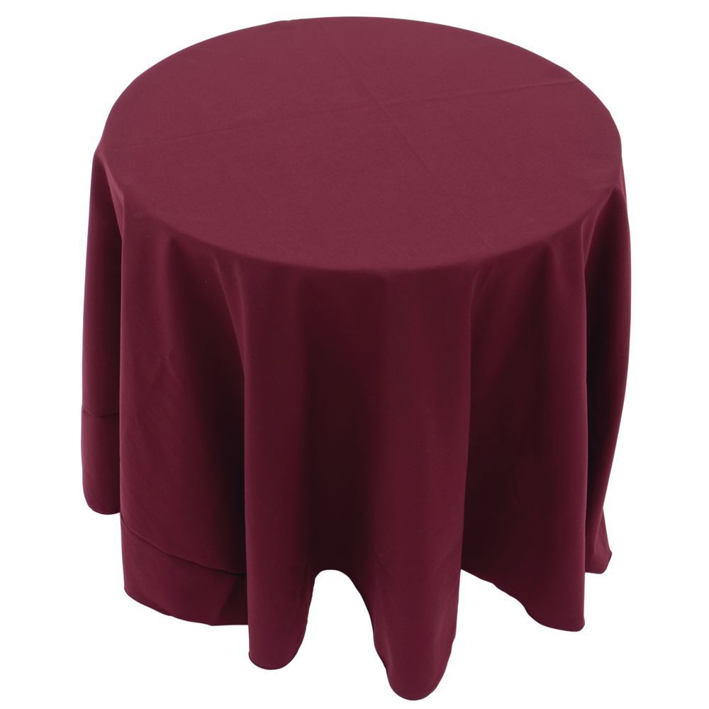 90 Inch Round Tablecloth in Burgundy