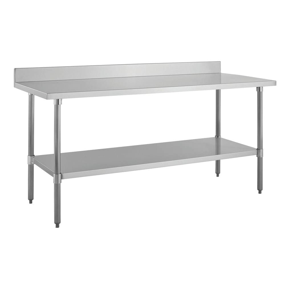 Kratos 16 Gauge, 304 Stainless Steel Enclosed Worktable w/ Mid-Shelf ...