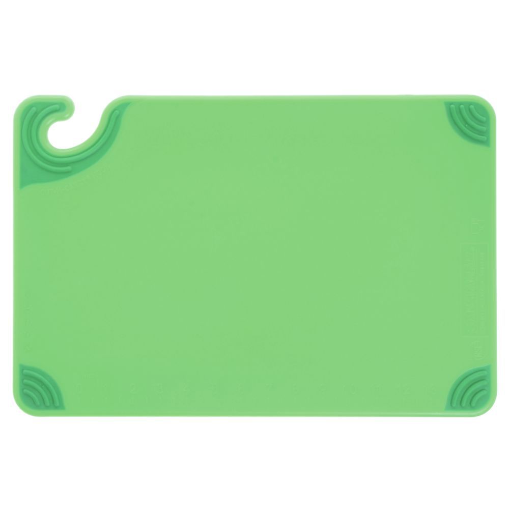 San Jamar Saf-T-Grip Non-Slip Cutting Board Green 12"L x 18"W x 1/2" 