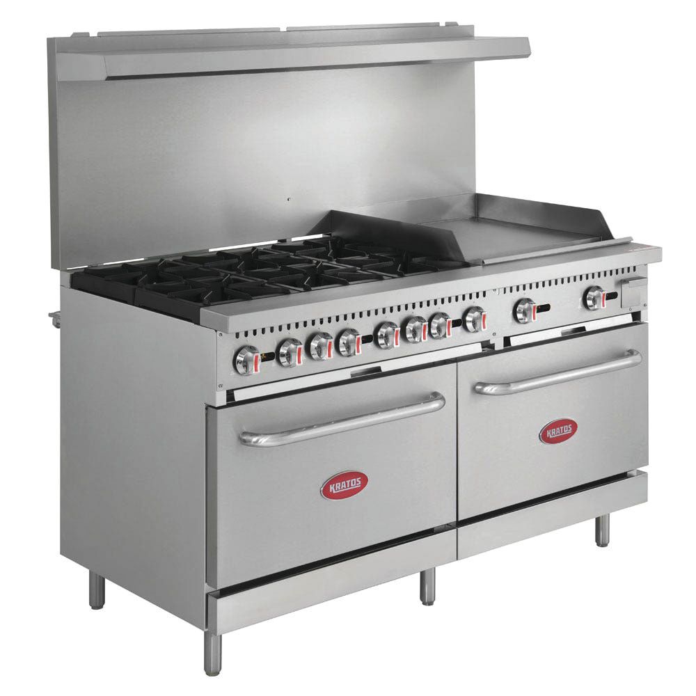 Kratos 29Y-046-NAT Gas Range, 6 Burners, 24" Griddle - 60"W X 32-3/5"D ...