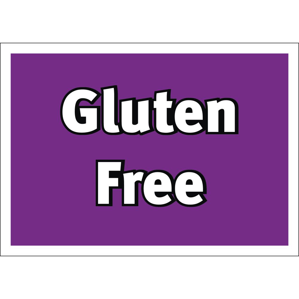 Shelf Edge Label"Gluten Free" Imprint Roll of 250 Purple - 1 3/4"L x 1 1/4"H