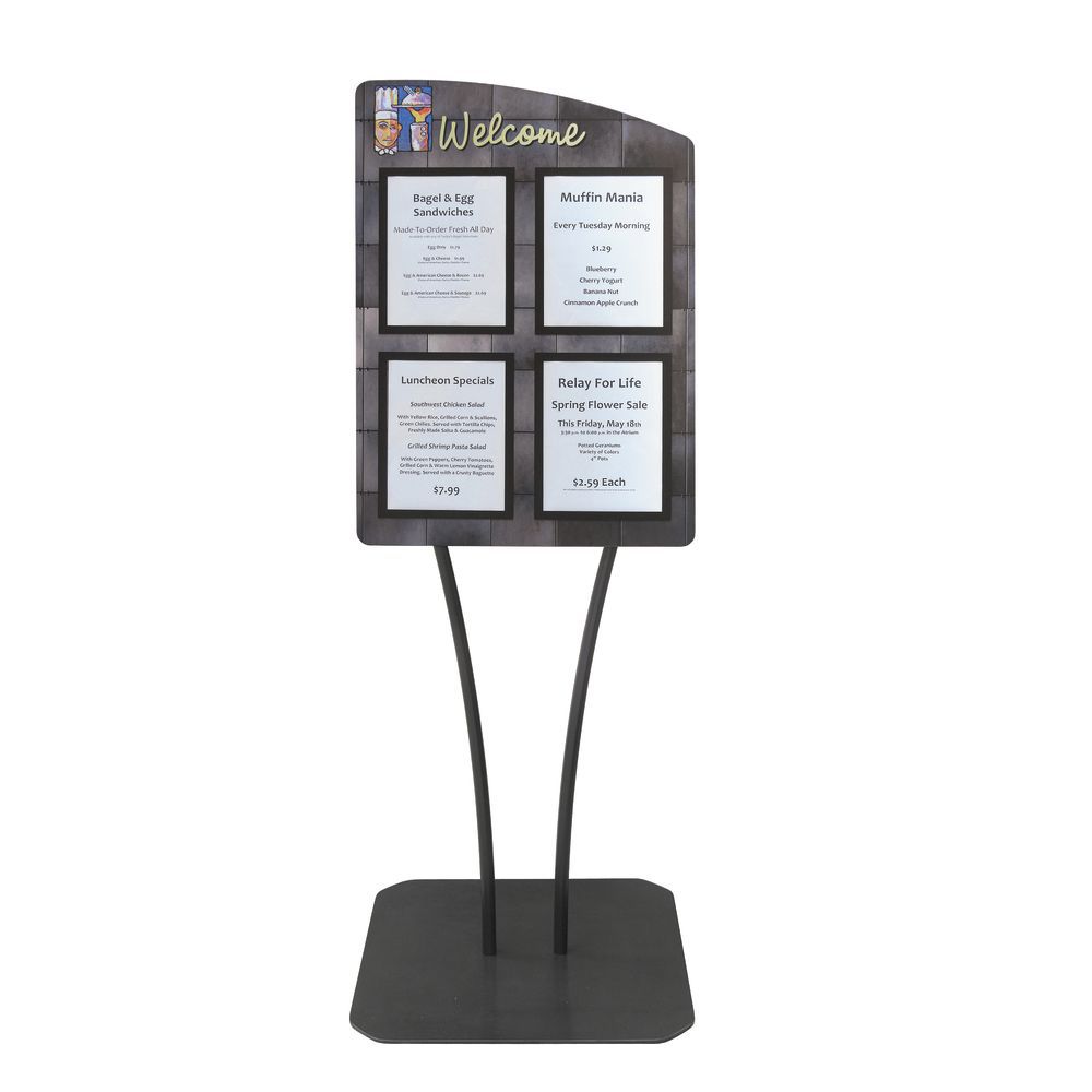 Menu Stand for Restaurant with Cubist Chef Illustrations 