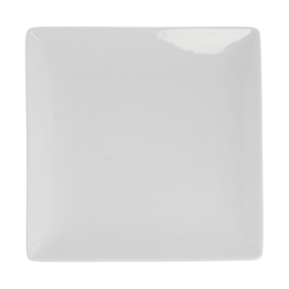 World® Slate Square Coupe Bright White Porcelain Plate -7 1/2