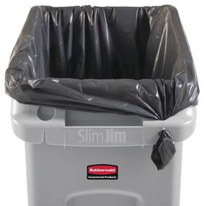 Rubbermaid 1971944 32 gal. HDPE Rectangular Trash Can , Gray