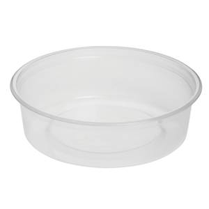 Basic Nature 12 oz Round Clear PLA Plastic To Go Deli Container -  Compostable - 4 3/4 x 4 3/4 x 2 1/4 - 500 count box