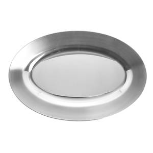 American Metalcraft 15 x 10 Oval Chrome Serving Tray Affordable Elegance Series 
