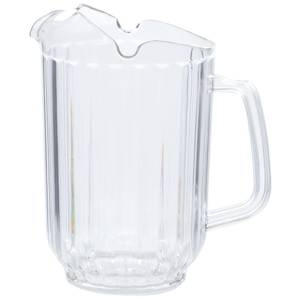 Ice Tube Pitcher, Plastic Water Pitcher, MS Styrene, Smooth Body, 1.9  Liter, Clear