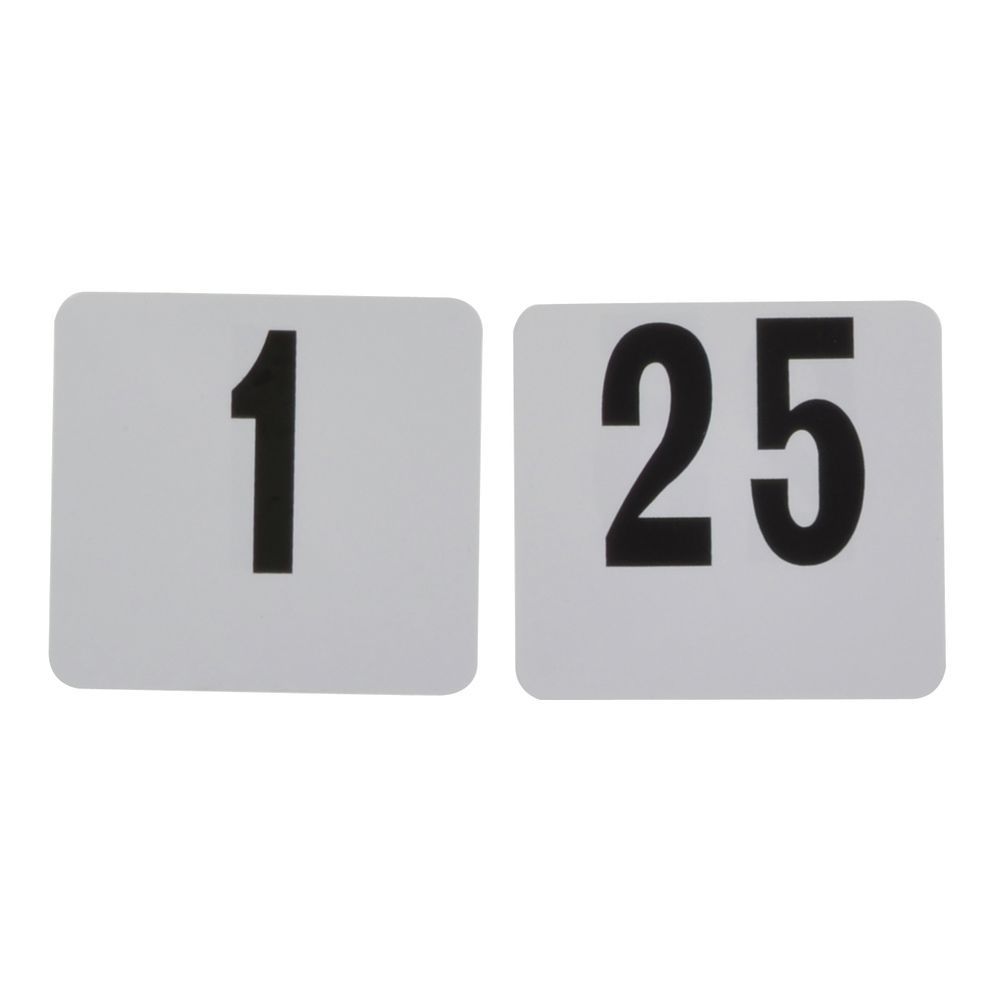 Plastic Table Numbers Card Set 1 - 25 4"L x 4"W