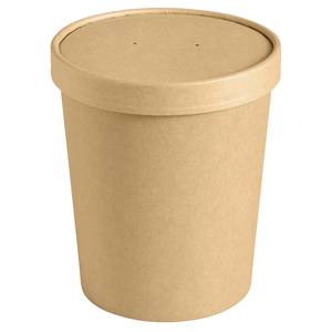 Graphic Packaging 108408011 8 oz Ecotainer To Go White Paper Soup Containers  - 3 3/4Dia. x 2 1/4H