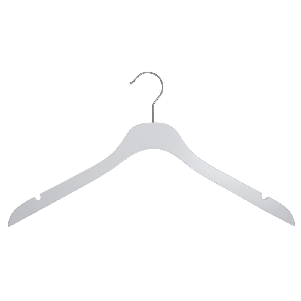 17"W White Slimline Wooden Hanger
