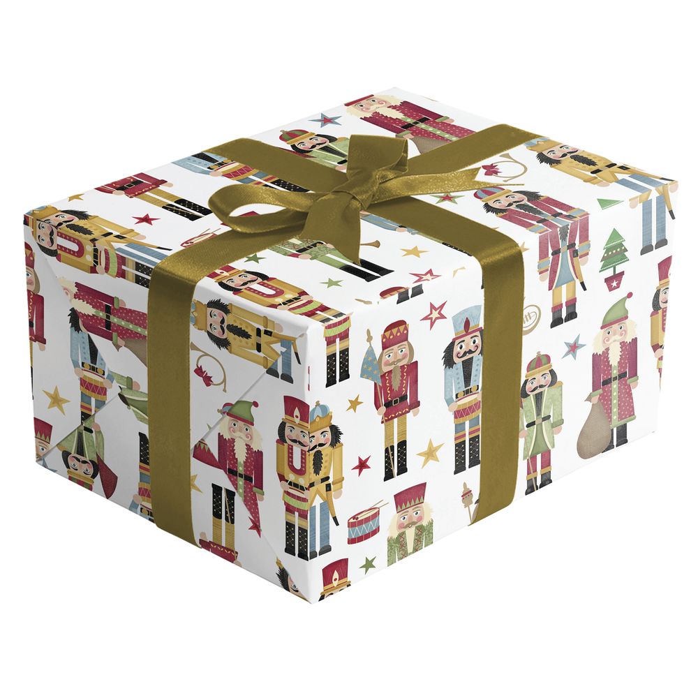Quarter Roll Traditional Nutcracker Gift Wrap, 30"W