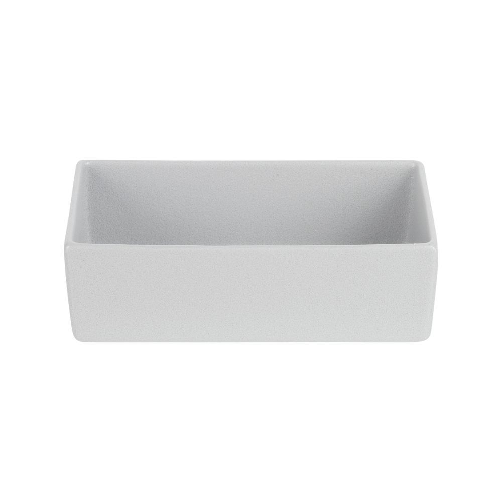 Bugambilia Straight Sided Salad Bowl Resin Coated Metal Containers for Food 59 oz in Whtie  9 3/4"L  x  4 3/4"W x 3"H