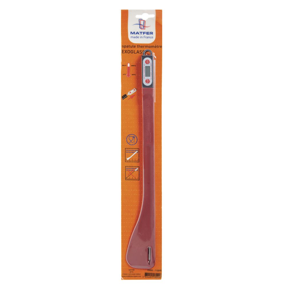 Matfer Exoglass® Composite Head Thermometer Spatula - 15 1/4L