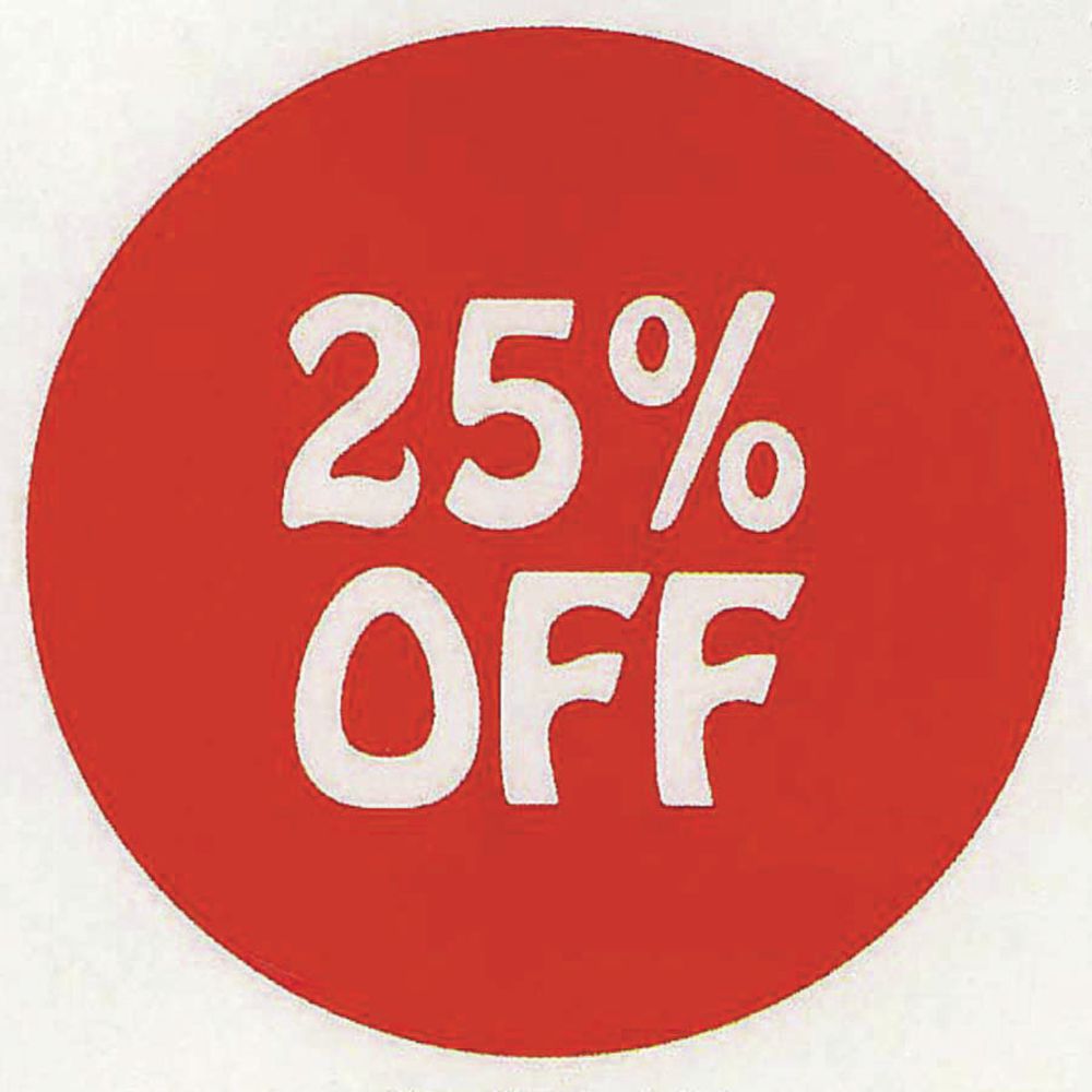 10% 25% 50% Sale Price Stickers Labels Percent Off Stickers for