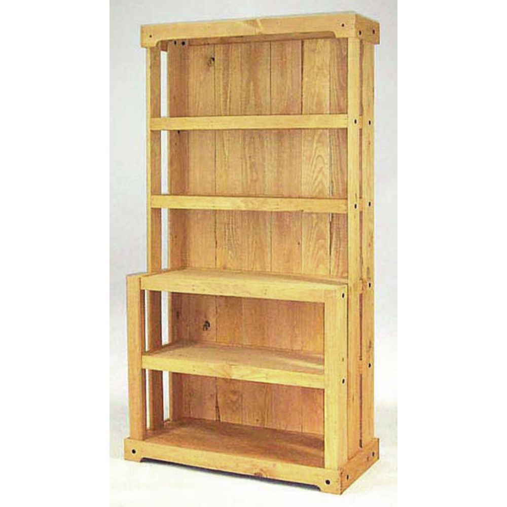Wood Shelving Unit with Oak Stain