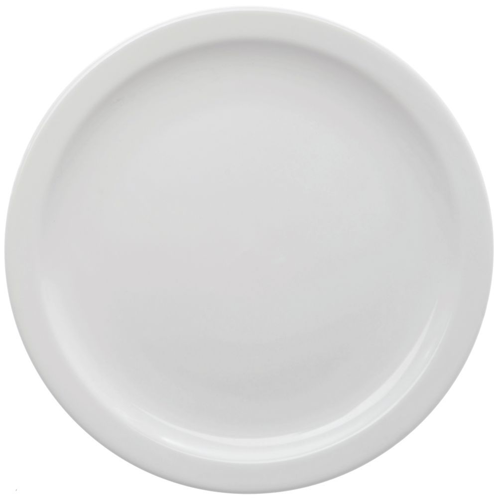 Hubert Narrow-Rim Dinner Plate 10 3/8" Dia Bright White Stoneware
