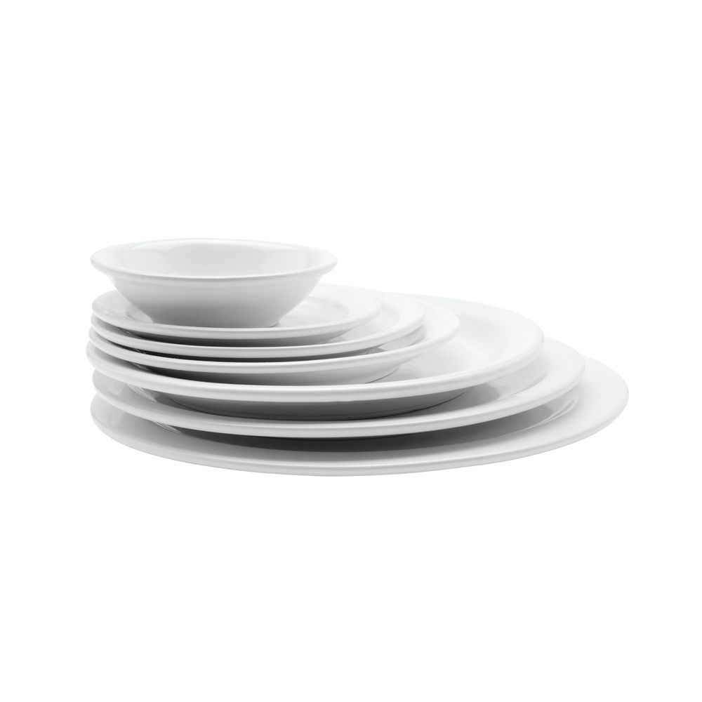 Hubert Narrow-Rim Dinner Plate 10 3/8" Dia Bright White Stoneware