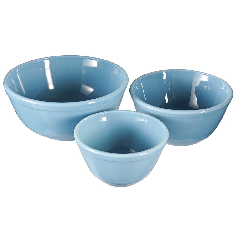 Mosser Glass Georgia Blue Vintage Mixing Bowl Set