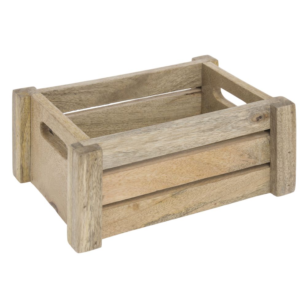 Wooden Table Caddy Acacia Wooden Crate Brass Handles Catering Caddies 