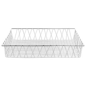 18"L x 6"W x HUBERT® Wire Display Basket Rectangular Chrome Plated Steel Wire 