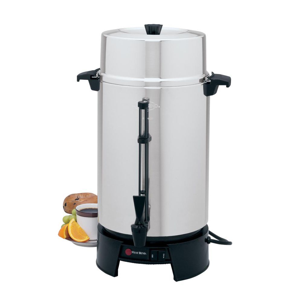 West Bend® 100 Cup Aluminum Classic Urns Coffee Maker - 14 1/2Dia x 23H