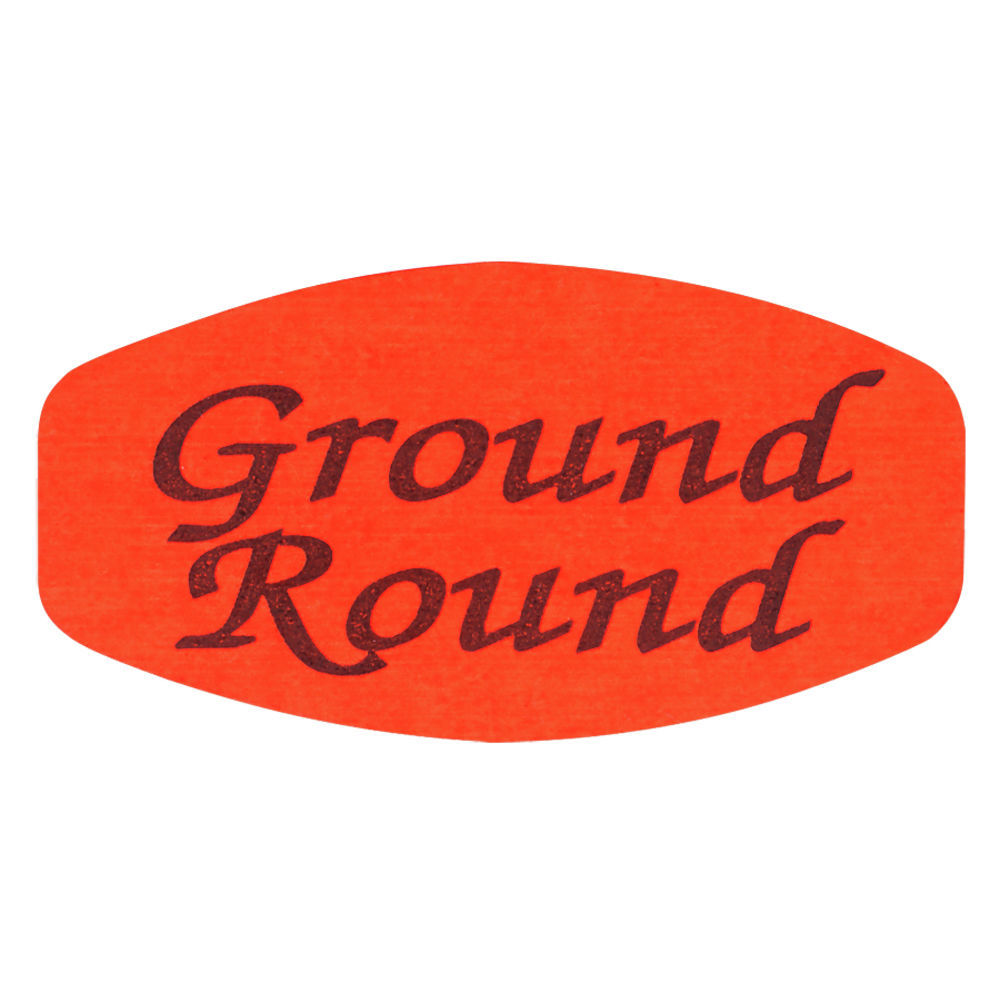 Ground Round Fluorescent Grabber Grocery Store Labels
