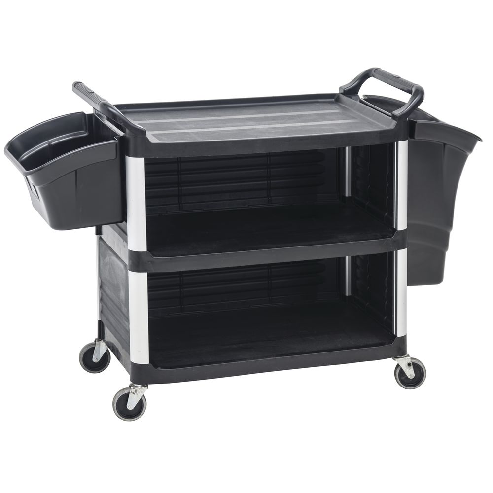 Utility Cart Accessories 8 gal Black Rubbermaid Commercial Products FG335388BLA Refuse Bin