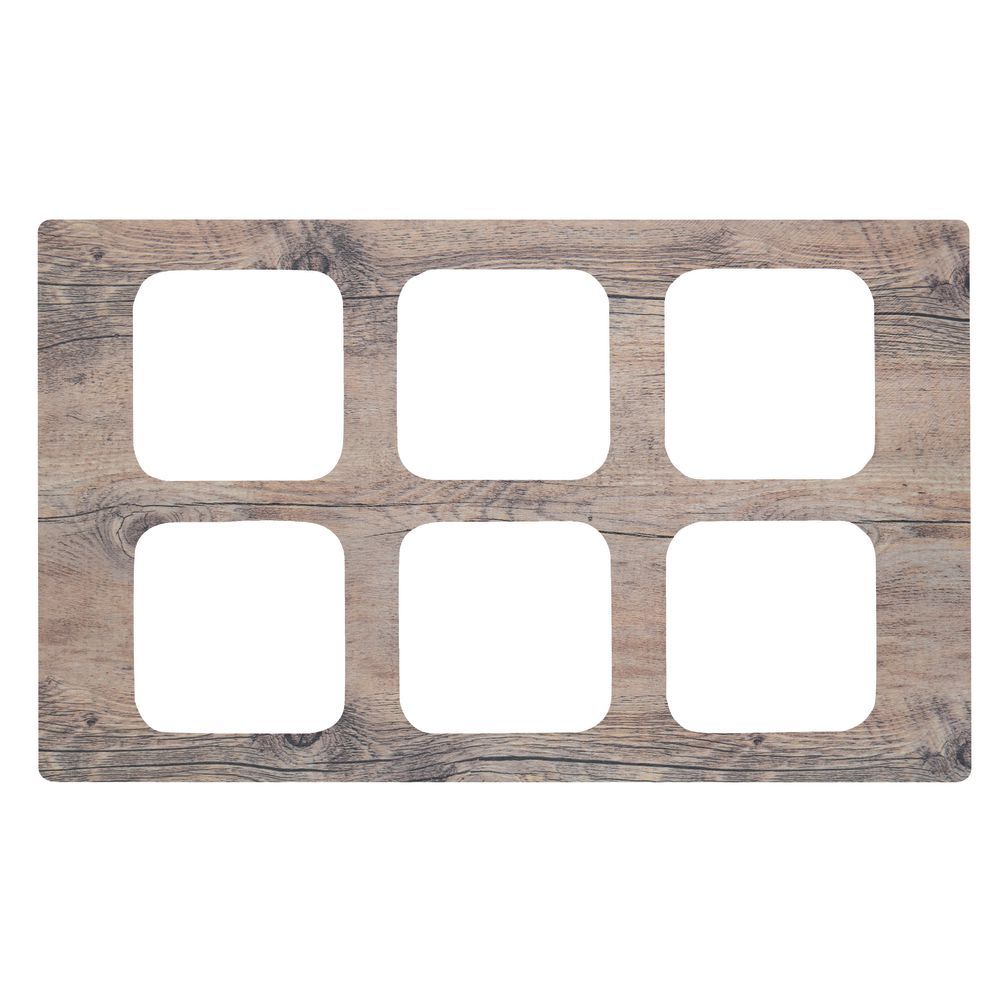 Driftwood Cold Food Tile with 1/6 Size Pans
