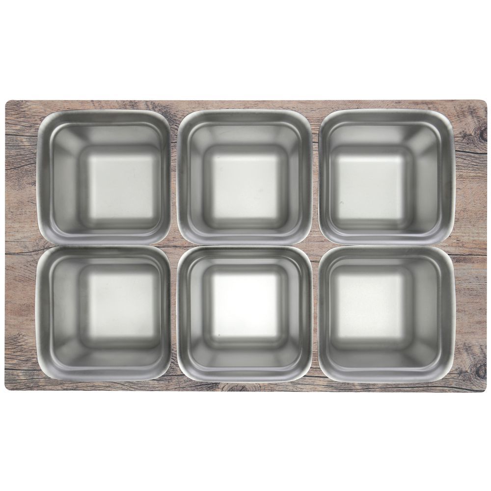 Driftwood Cold Food Tile with 1/6 Size Pans