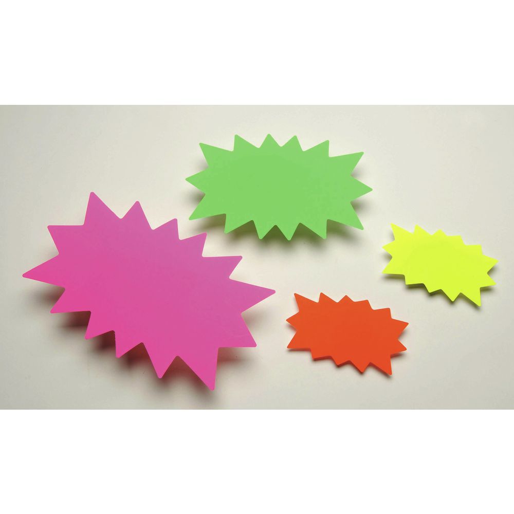 9L x 6H Ready Flow Small Assorted Fluorescent Solar Burst Sign Cards