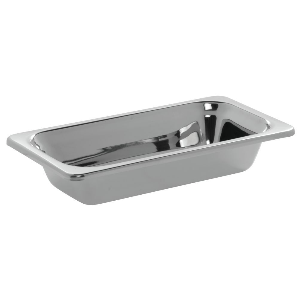 Bon Chef Hot Solutions Stainless Steel Buffet Chafing Pan Third Size Plain  13"L  x 7"W  x  2 1/2"H