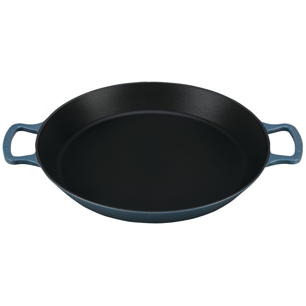 Paella Pan With Red Handles 14 1/8" Dia x 2"H Polished Steel