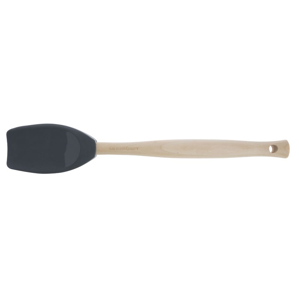 Le Creuset Craft Series Oyster Grey Silicone Spatula Spoon with Wood Handle  - 11 3/8L x 2 1/8W