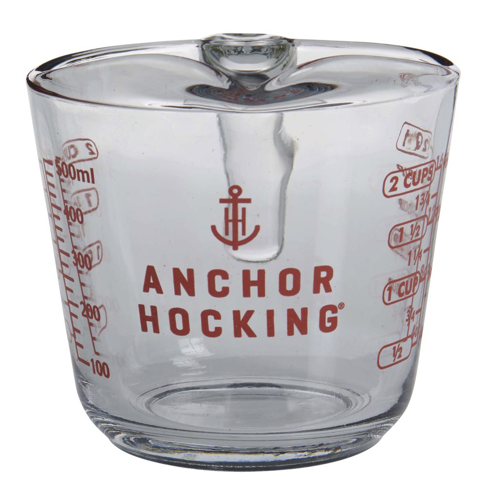Anchor Hocking 91016AHG18 5 oz. Measuring Glass with Red Print and  Graduations