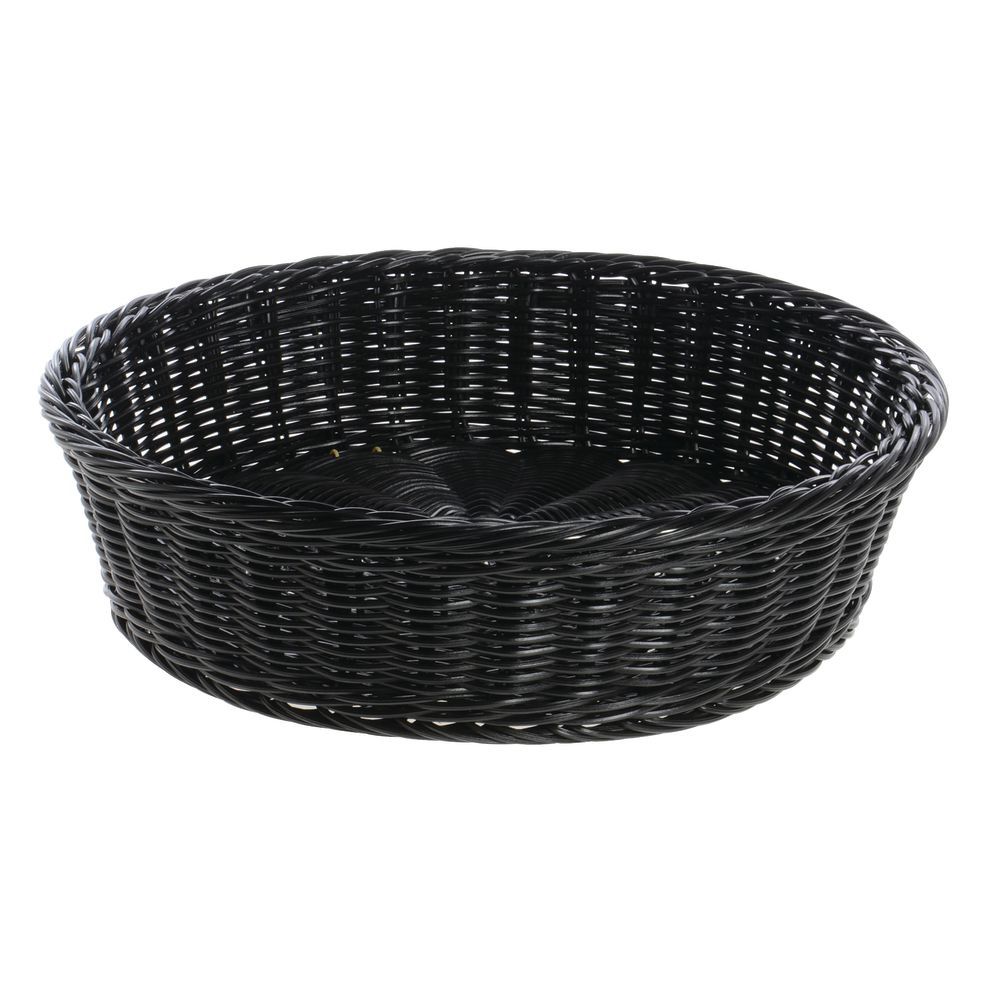 G E T Round Black Polypropylene Basket 15 3 4 Dia X 4 H