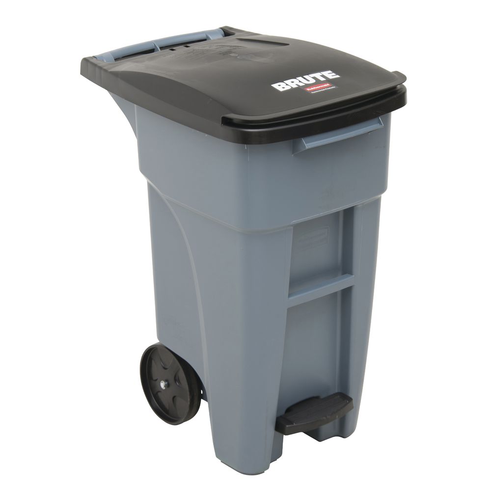 Rubbermaid Plastic Step-On Rollout Trash Receptacle