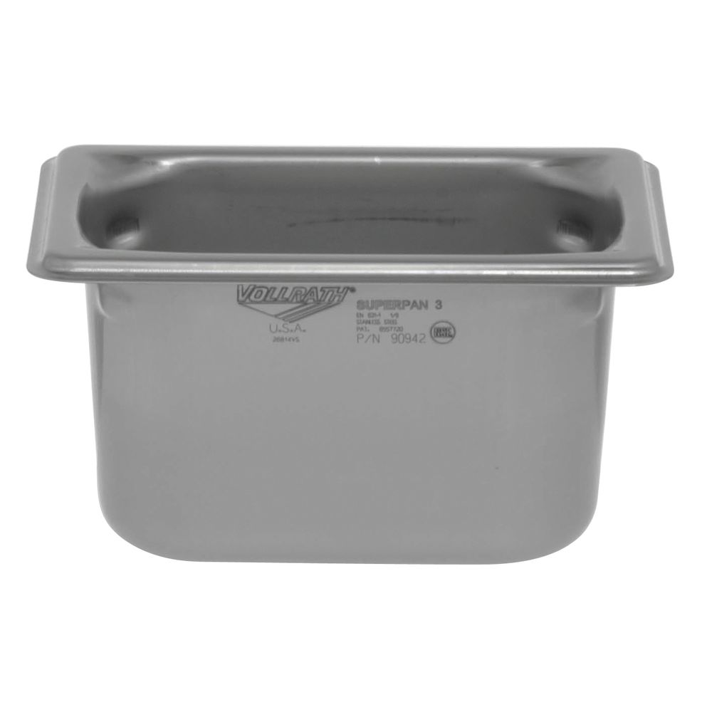 Vollrath&#174; Super Pan 3&#174; Stainless Steel Pan 1/9 Size 4"D