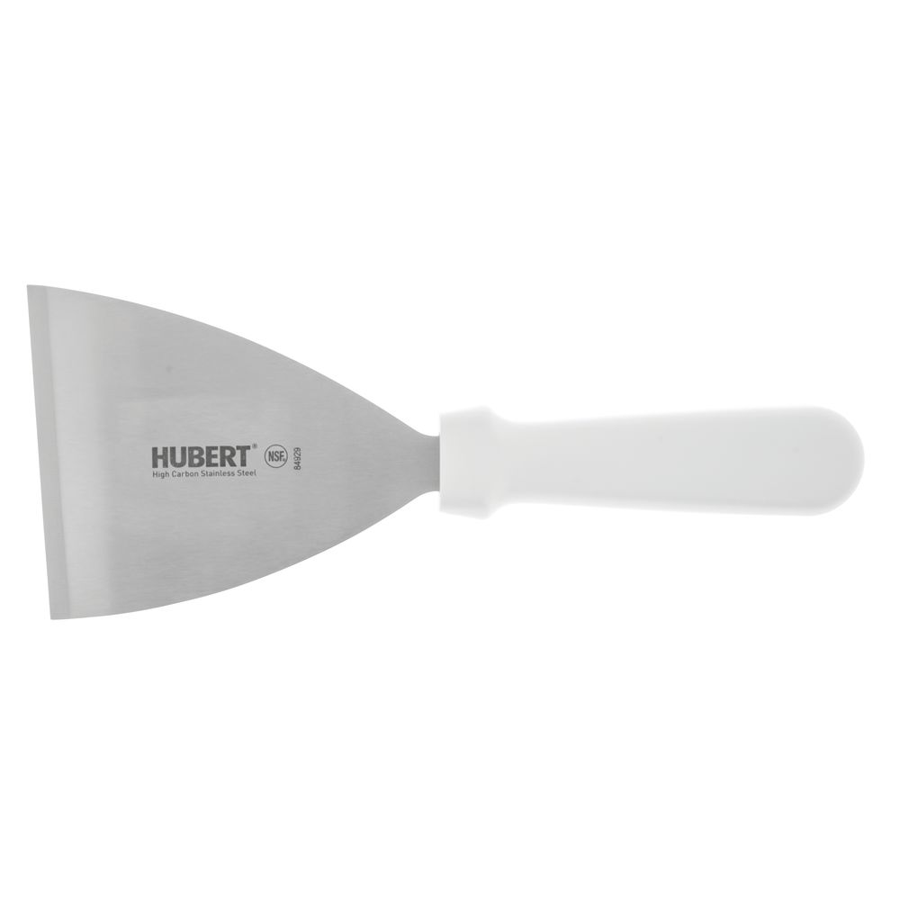 HUBERT® Stainless Steel Pan Scraper with White Polypropylene