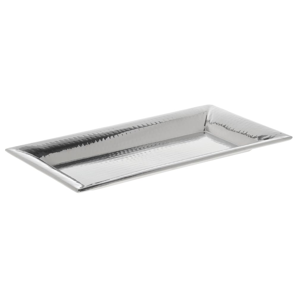 HUBERT&#174; Metal Tray Hammered Stainless Steel 18L x 9 1/4"W x 1 1/4"H 