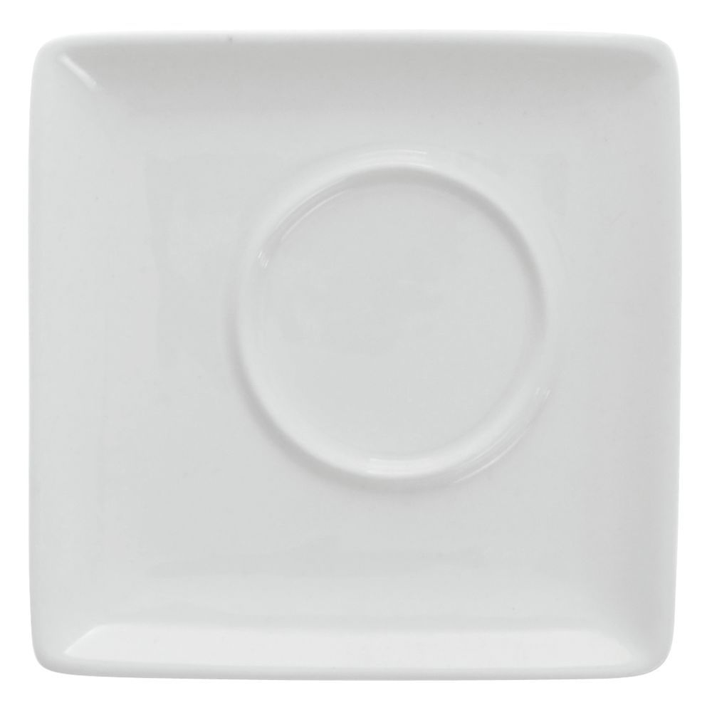 Front Of The House Mod Square Saucer 5 1/4" Bright White Porcelain Dishes