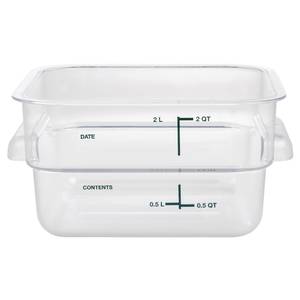 Vigor 22 Qt. White Square Polyethylene Food Storage Container and Blue Lid  Set - 6/Pack