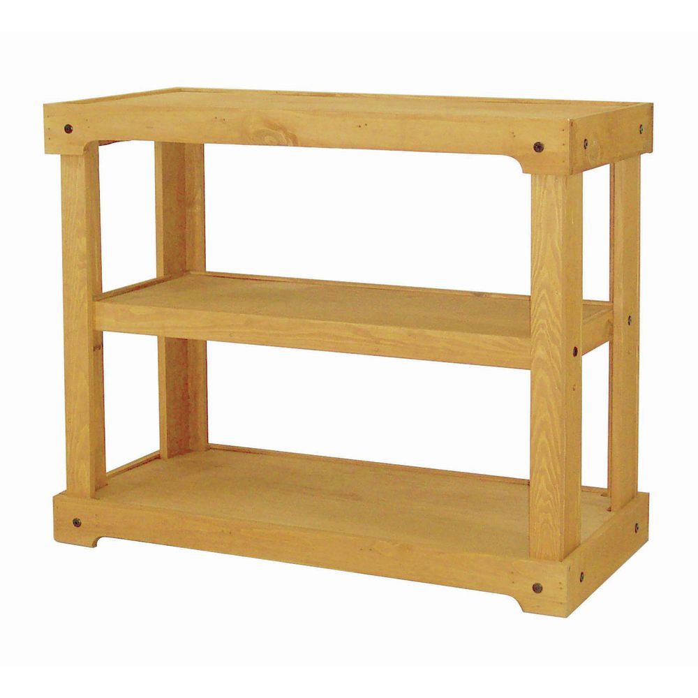 Wood Shelving Unit with Oak Stain
