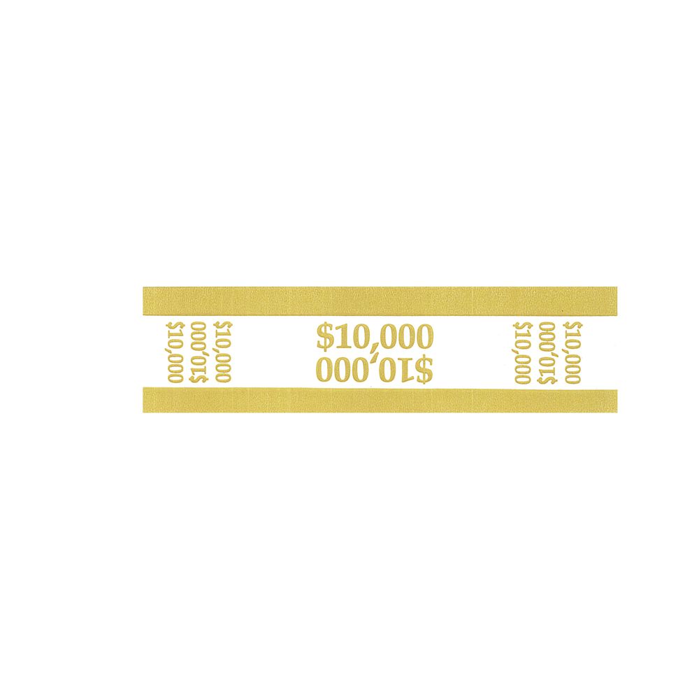 Office Products Currency Band 1000 Count Mustard Ten Thousand Dollars